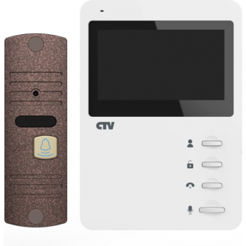 Комплект видеодомофона CTV-DP1400N белый + бронза