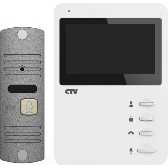 Комплект видеодомофона CTV-DP1400N белый + серебро