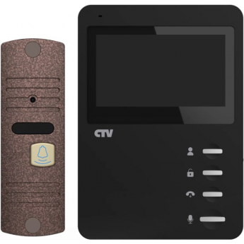 Комплект видеодомофона CTV-DP1400N черный + бронза