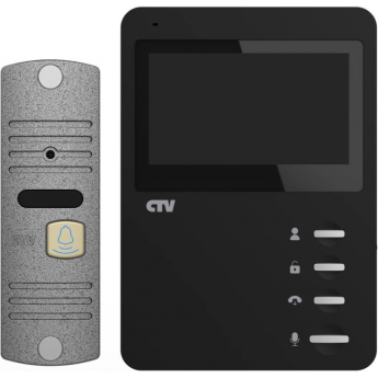 Комплект видеодомофона CTV-DP1400N черный + серебро